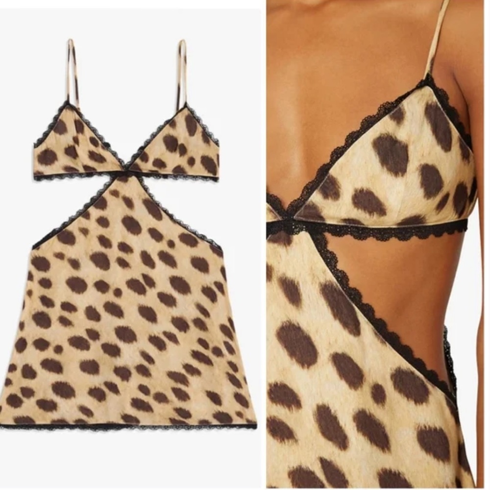 Cheetah Mini Dress with Cutouts